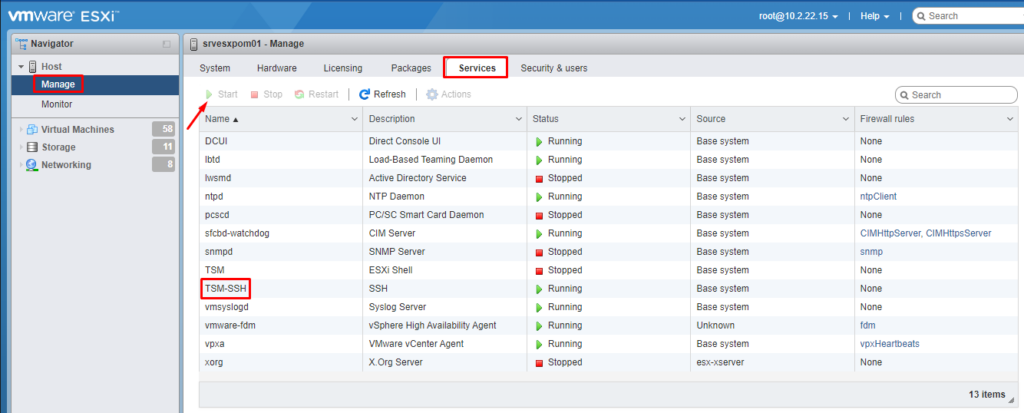 Short Guide to enable SSH on ESXI server
